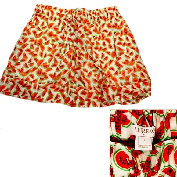 J. Crew Ladies Cotton Pull On Watermelon Mini Skirt Size Small - Picture 1 of 8
